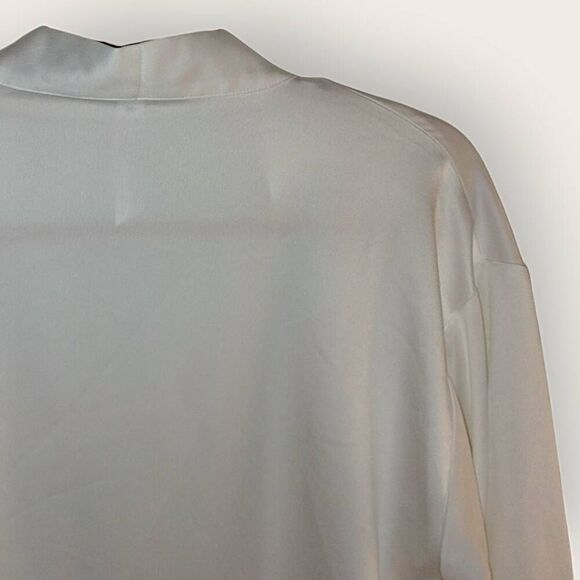 Flora Nikrooz Womens‎ Robe Sz S Open Front Cream Lace Intimates Minimalist Relax - Picture 4 of 10